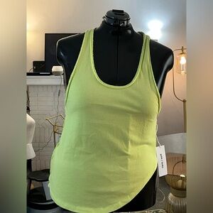 NWT Organic Cotton Racerback Tank Large Celery Green Sustainable GOTS dopamine